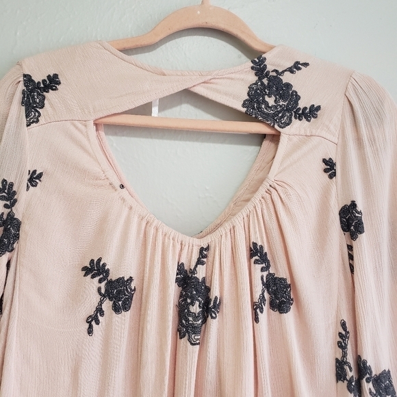 Free People Emma Embroidered Swing Dress in Light Pink - Picture 10 of 16